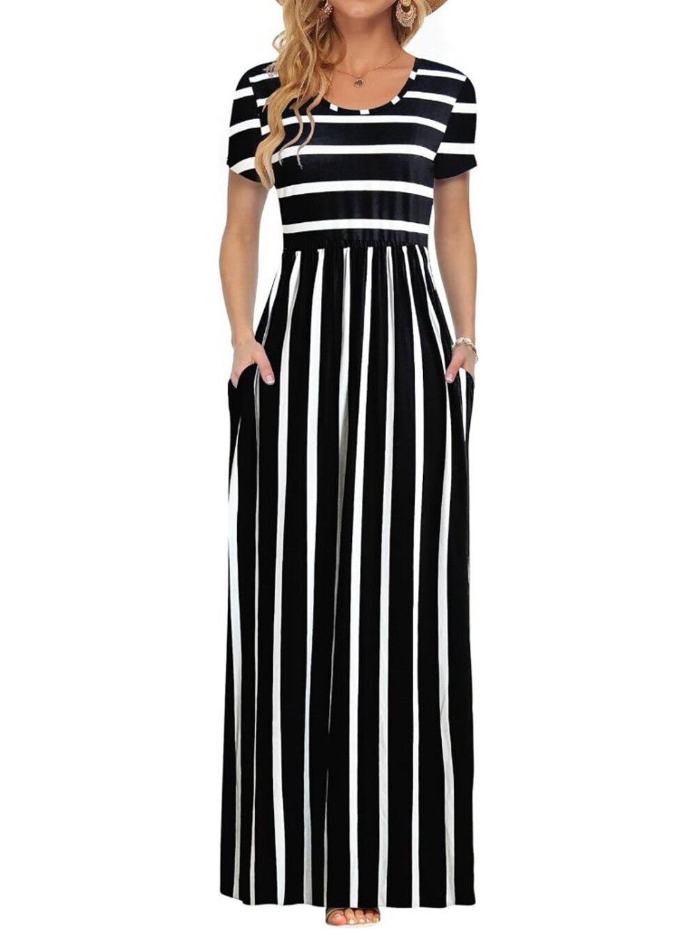 Summer Maxi Dress for Women | Short Sleeve, Loose Fit, Casual Style, Plain